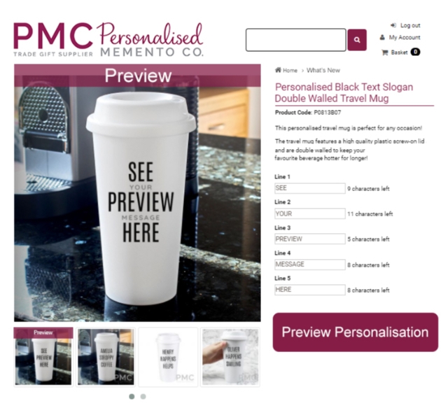 Personalised Memento Company introduces personalisation preview