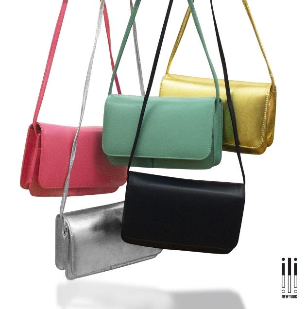 group of pastel coloured bags in leather