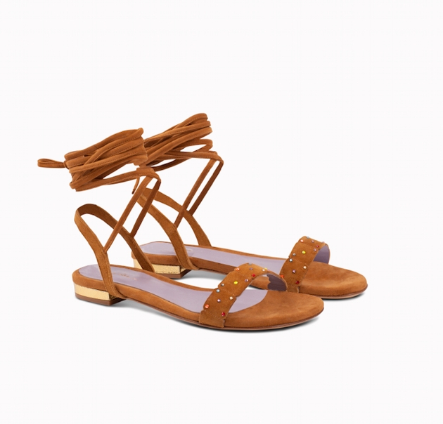 brown flat roman style sandals