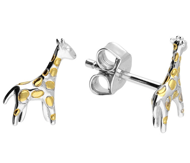 silver giraffe earrings