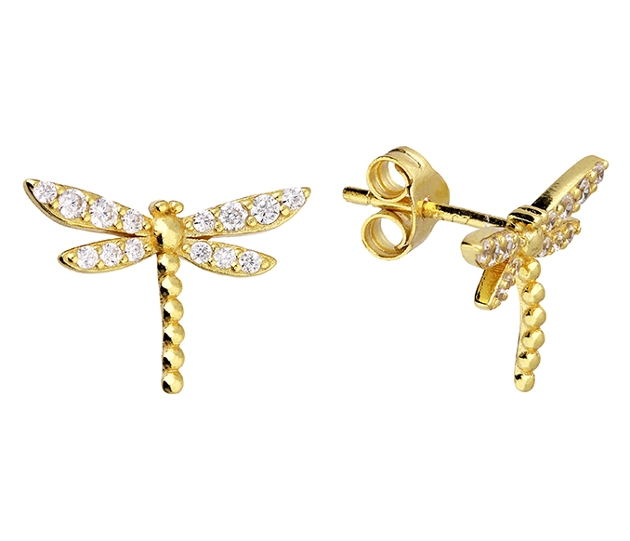 gold dragonfly earrings