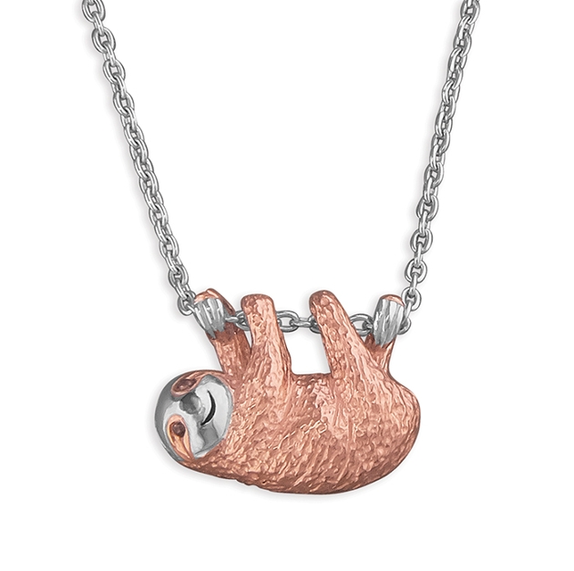 silver sloth necklace