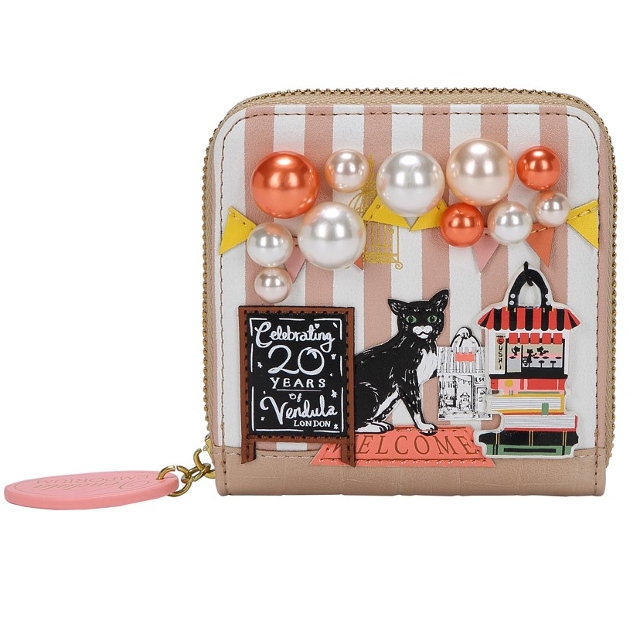 small square purse cat design with beads