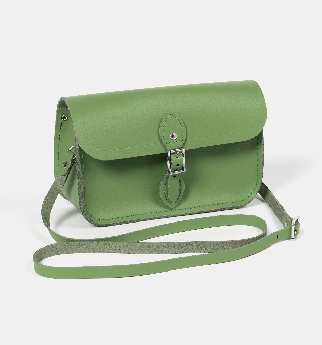 heather green mini leather bag 
