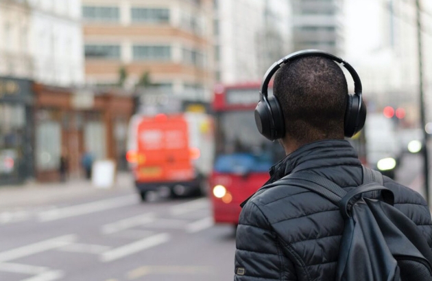 Man wearing headphones