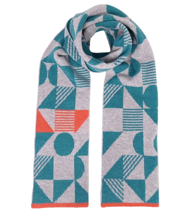 wool scarf in geometric design