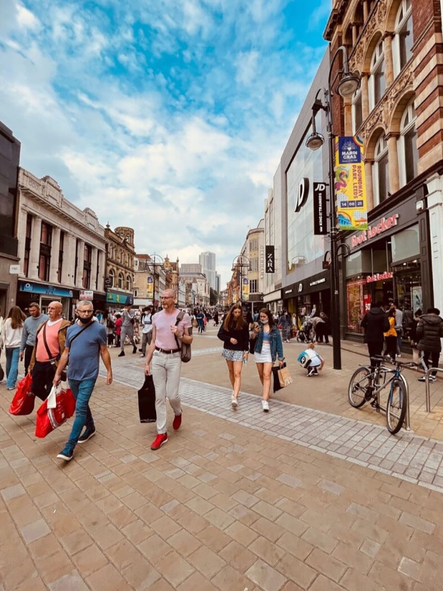 Shoppers on the high street