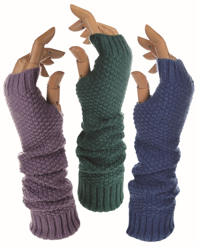 three hand stands with gloves on