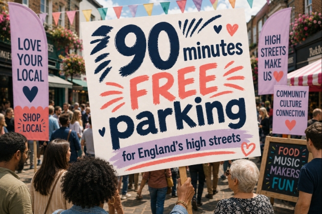 National Campaign Calls for 90 Minutes' Free Parking infographic